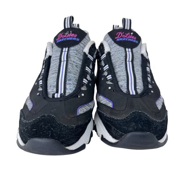 Skechers D'Lites Training Sneakers Womens 7 Gray Black Logo Memory Foam‎ 149060 - Picture 4 of 12